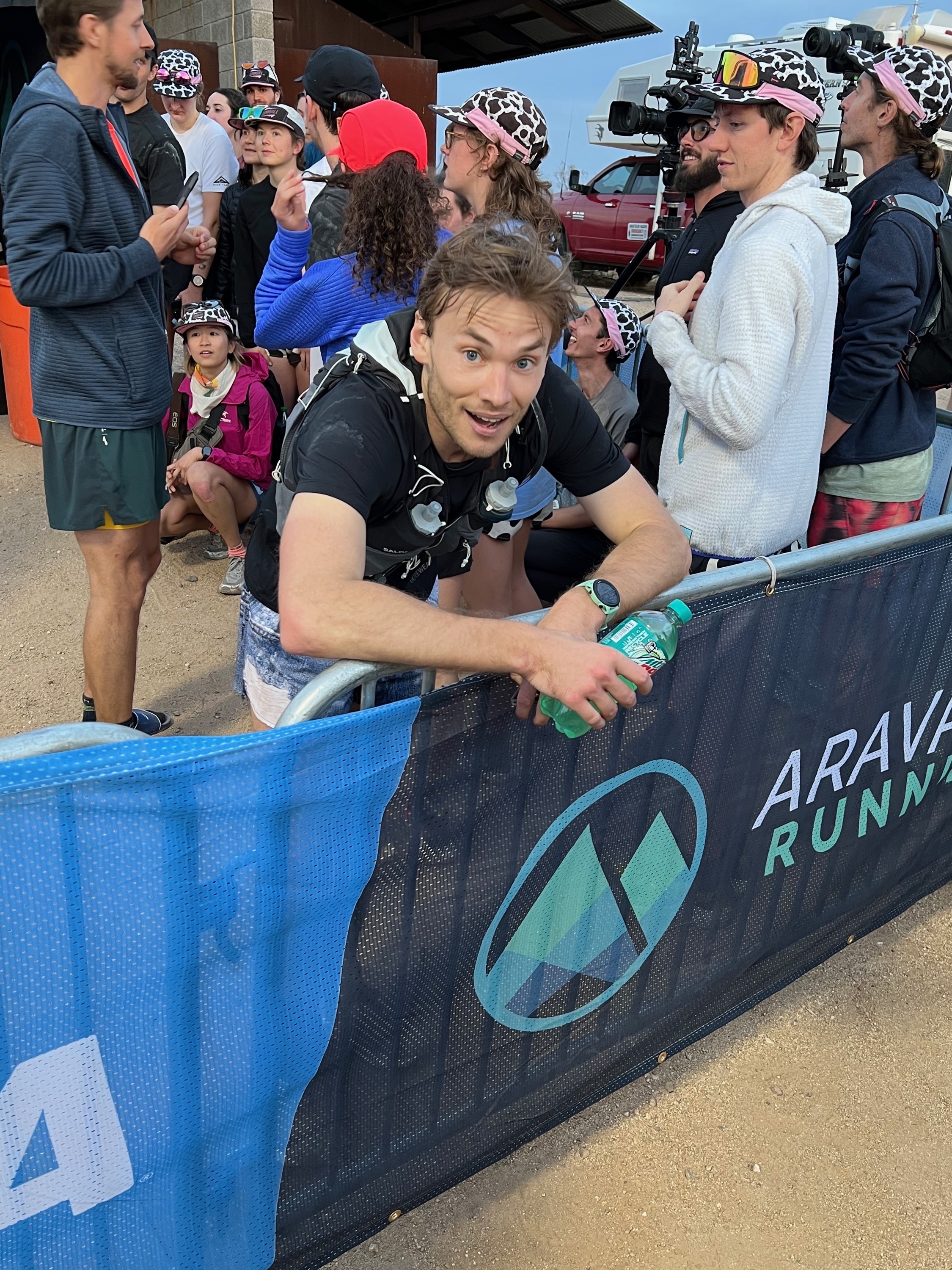 Exhausted but triumphant at the finish